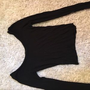 black ribbed crop top